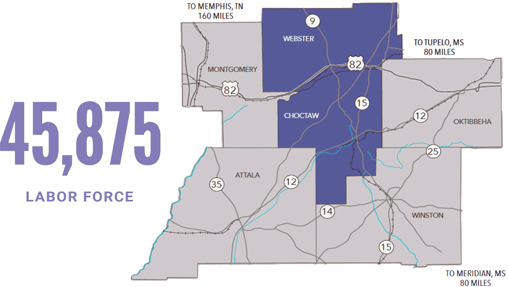 45,875 Labor Force map